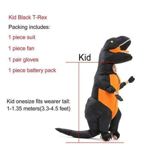 Planet Gates Kid Black t rex / One Size / T Rex Dinosaur Inflatable T-Rex Costumes Dinosaur Fancy Dress Adult Kid Men Women Blowup Halloween Jurassic World T Rex Cosplay Outfits
