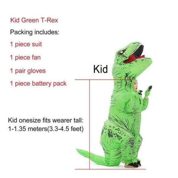 Planet Gates Kid Lightgreen t rex / One Size / T Rex Dinosaur Inflatable T-Rex Costumes Dinosaur Fancy Dress Adult Kid Men Women Blowup Halloween Jurassic World T Rex Cosplay Outfits