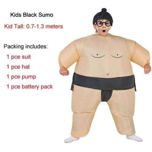 Planet Gates Kids Black Purim Inflatable Sumo Costume Suits Wrestler Halloween Costume for Boys Girl Men Women Adults Kids Fat Man Airblown Sumo