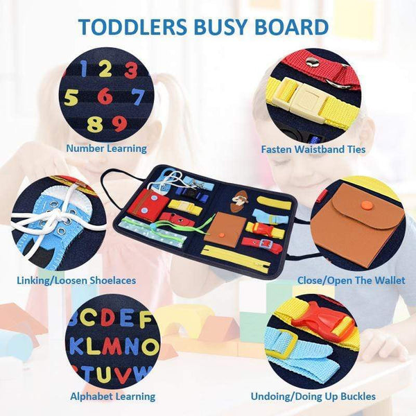 Planet Gates Kids Busy Board Buckle Montessori Toys Baby Learns Life Skills With Zipper Buttons Training Tool Childs Sensory Educational Game