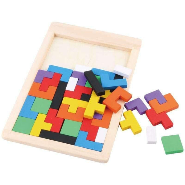 Planet Gates Kids Educational Montessori Wooden Tetris Game Jigsaw Puzzles Geometric Shape Slide Building Puzzle Children's Day Gift