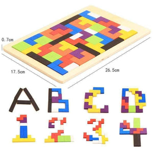Planet Gates Kids Educational Montessori Wooden Tetris Game Jigsaw Puzzles Geometric Shape Slide Building Puzzle Children's Day Gift