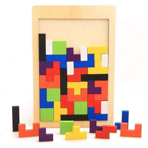 Planet Gates Kids Educational Montessori Wooden Tetris Game Jigsaw Puzzles Geometric Shape Slide Building Puzzle Children's Day Gift