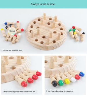 Planet Gates Kids Game Chess Wooden Memory Match Stick Fun Color Game Board Puzzles Educational Toy Cognitive Ability Learning Children Toys