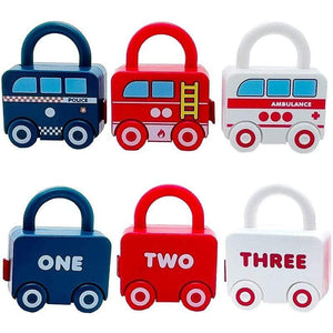 Planet Gates Kids Learning Locks with Keys Educational Preschool Numbers Matching & Counting Montessori Car Toys Teaching Aids Toys Games