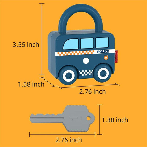 Planet Gates Kids Learning Locks with Keys Educational Preschool Numbers Matching & Counting Montessori Car Toys Teaching Aids Toys Games
