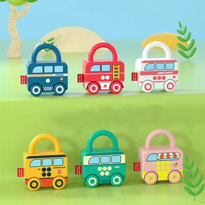 Planet Gates Kids Learning Locks with Keys Educational Preschool Numbers Matching & Counting Montessori Car Toys Teaching Aids Toys Games