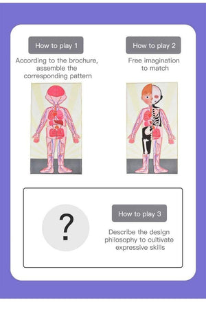 Planet Gates Kids Magnetic Human Body Cognitive DIY Puzzles Early Learning Educational Toy Montessori Funny Gift For Children Dressing Jigsaw