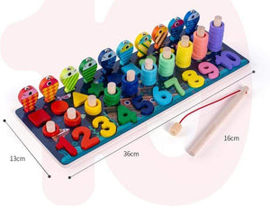 Planet Gates Kids Montessori Educational Wooden Math Toys Children Busy Board Count Shape Colors Match Fishing Puzzle Learning Toys Gifts