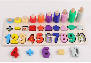 Planet Gates Kids Montessori Educational Wooden Math Toys Children Busy Board Count Shape Colors Match Fishing Puzzle Learning Toys Gifts