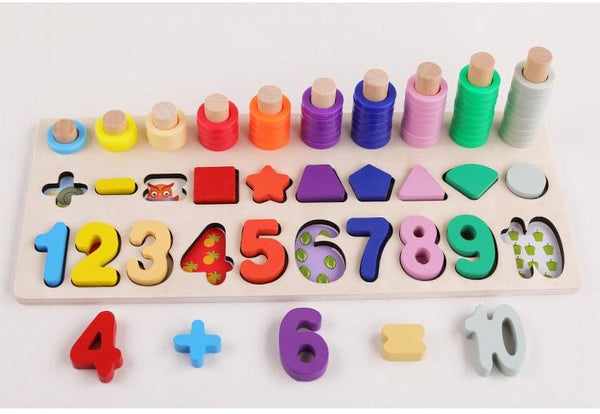 Planet Gates Kids Montessori Educational Wooden Math Toys Children Busy Board Count Shape Colors Match Fishing Puzzle Learning Toys Gifts