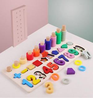 Planet Gates Kids Montessori Educational Wooden Math Toys Children Busy Board Count Shape Colors Match Fishing Puzzle Learning Toys Gifts