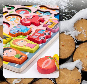 Planet Gates Kids Montessori Educational Wooden Math Toys Children Busy Board Count Shape Colors Match Fishing Puzzle Learning Toys Gifts