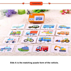 Planet Gates Kids Montessori Puzzle Toys Animals Fruit Graph Match Card Game Early Educational Materials Double-sided Puzzle Toy For Children