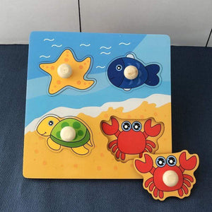 Planet Gates Kids Montessori Puzzle Toys Animals Fruit Graph Match Card Game Early Educational Materials Double-sided Puzzle Toy For Children