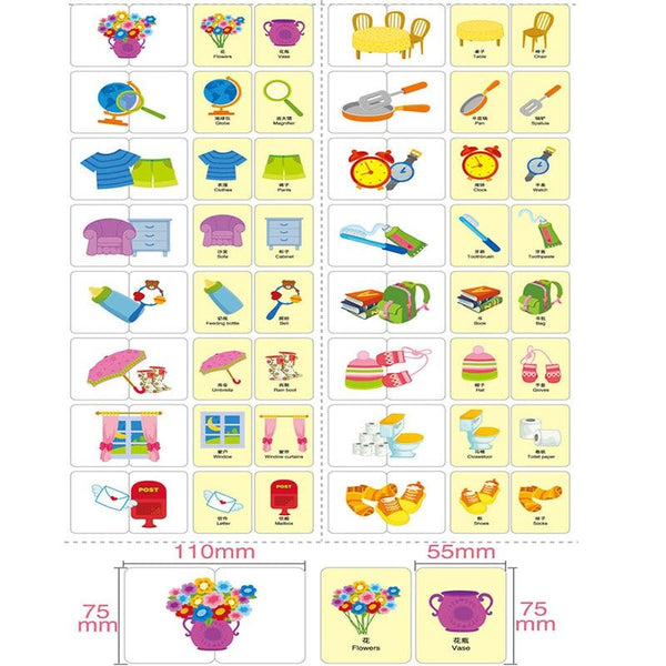 Planet Gates Kids Montessori Puzzle Toys Animals Fruit Graph Match Card Game Early Educational Materials Double-sided Puzzle Toy For Children