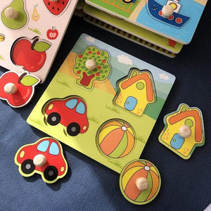 Planet Gates Kids Montessori Puzzle Toys Animals Fruit Graph Match Card Game Early Educational Materials Double-sided Puzzle Toy For Children