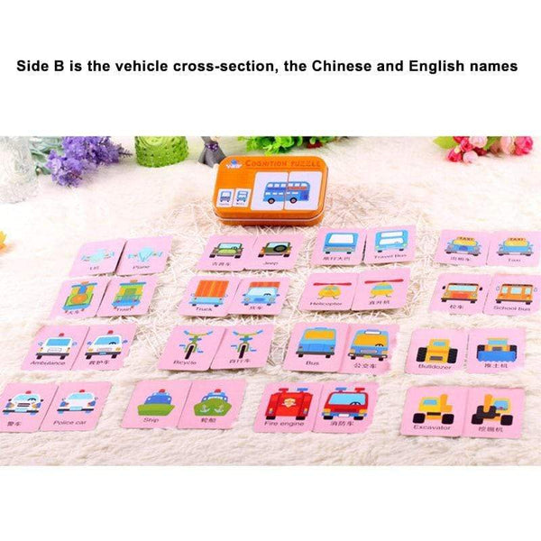 Planet Gates Kids Montessori Puzzle Toys Animals Fruit Graph Match Card Game Early Educational Materials Double-sided Puzzle Toy For Children