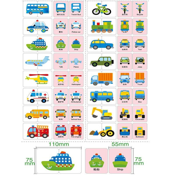 Planet Gates Kids Montessori Puzzle Toys Animals Fruit Graph Match Card Game Early Educational Materials Double-sided Puzzle Toy For Children