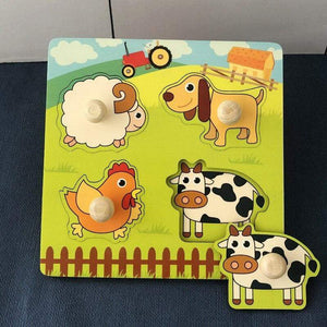 Planet Gates Kids Montessori Puzzle Toys Animals Fruit Graph Match Card Game Early Educational Materials Double-sided Puzzle Toy For Children