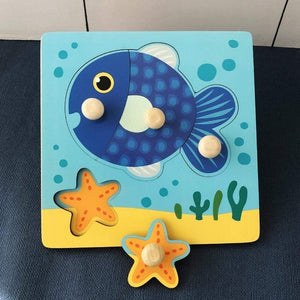 Planet Gates Kids Montessori Puzzle Toys Animals Fruit Graph Match Card Game Early Educational Materials Double-sided Puzzle Toy For Children