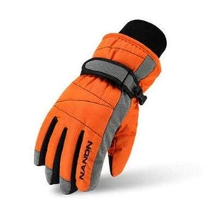 Planet Gates Kids Orange / S Winter Family Skiing Gloves Windproof Waterproof Thickness Cotton Gloves Sports Ski Snowboard Gloves Adult Children