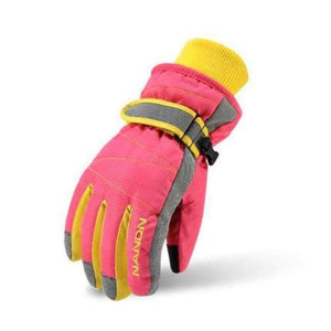 Planet Gates Kids Pink / S Winter Family Skiing Gloves Windproof Waterproof Thickness Cotton Gloves Sports Ski Snowboard Gloves Adult Children