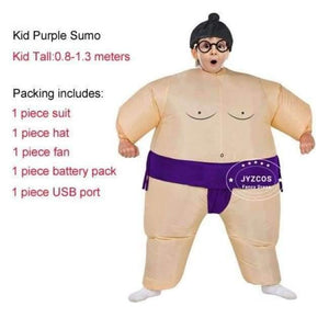 Planet Gates Kids Purple Purim Inflatable Sumo Costume Suits Wrestler Halloween Costume for Boys Girl Men Women Adults Kids Fat Man Airblown Sumo