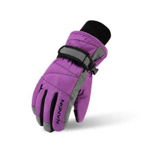 Planet Gates Kids Purple / S Winter Family Skiing Gloves Windproof Waterproof Thickness Cotton Gloves Sports Ski Snowboard Gloves Adult Children