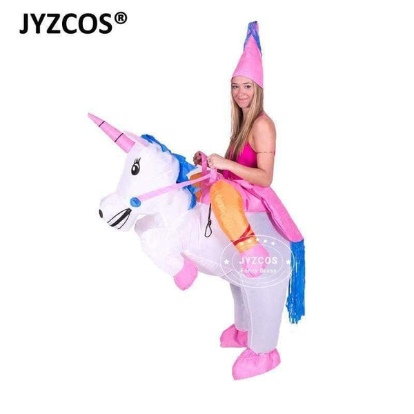 Planet Gates Kids Rider Unicorn / Halloween Unicorn Inflatable Unicorn Costumes Carnaval Princess Outfit Purim Party Fancy Dress Halloween Costumes for Kids Women Men Adult