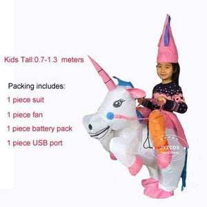 Planet Gates Kids Rider Unicorn / Halloween Unicorn Inflatable Unicorn Costumes Carnaval Princess Outfit Purim Party Fancy Dress Halloween Costumes for Kids Women Men Adult