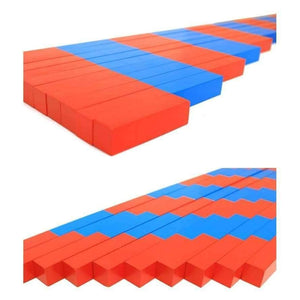 Planet Gates Kids Toys Montessori Red Long Sticks (5-50cm) Math Number Rods Wooden Education Early Learning Blocks Child