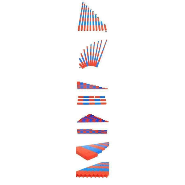 Planet Gates Kids Toys Montessori Red Long Sticks (5-50cm) Math Number Rods Wooden Education Early Learning Blocks Child