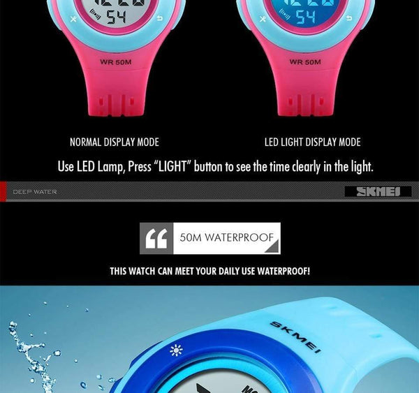 Planet Gates Kids Watch LED Sport Style Children Watches Boy Girl Fashion Digital Watch 5Bar Waterproof Watch montre enfant 1455