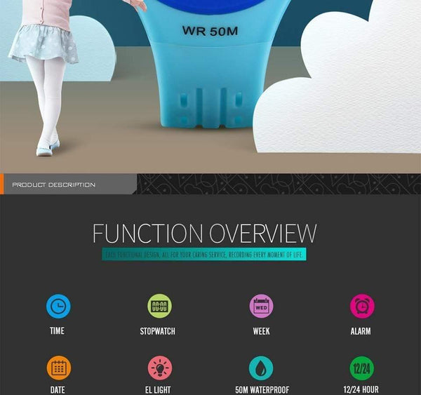 Planet Gates Kids Watch LED Sport Style Children Watches Boy Girl Fashion Digital Watch 5Bar Waterproof Watch montre enfant 1455