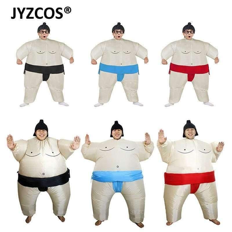 Planet Gates Kids White Purim Inflatable Sumo Costume Suits Wrestler Halloween Costume for Boys Girl Men Women Adults Kids Fat Man Airblown Sumo