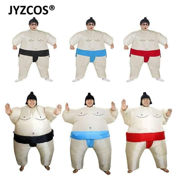 Planet Gates Kids White Purim Inflatable Sumo Costume Suits Wrestler Halloween Costume for Boys Girl Men Women Adults Kids Fat Man Airblown Sumo
