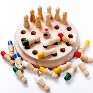 Planet Gates Kids Wooden Memory Match Stick Chess Game Fun Block Board Game Educational Color Cognitive Ability Toy For Children
