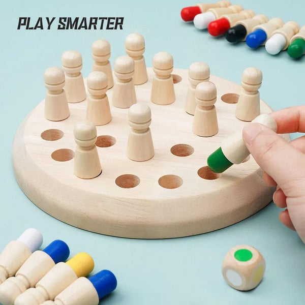 Planet Gates Kids Wooden Toy Puzzles Color Memory Chess Match Game Intellectual Children Party Board Games Baby Educational Learning Toys