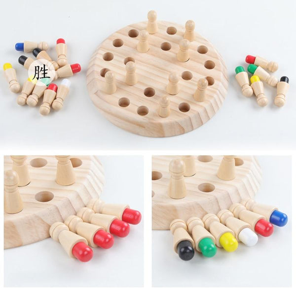 Planet Gates Kids Wooden Toy Puzzles Color Memory Chess Match Game Intellectual Children Party Board Games Baby Educational Learning Toys