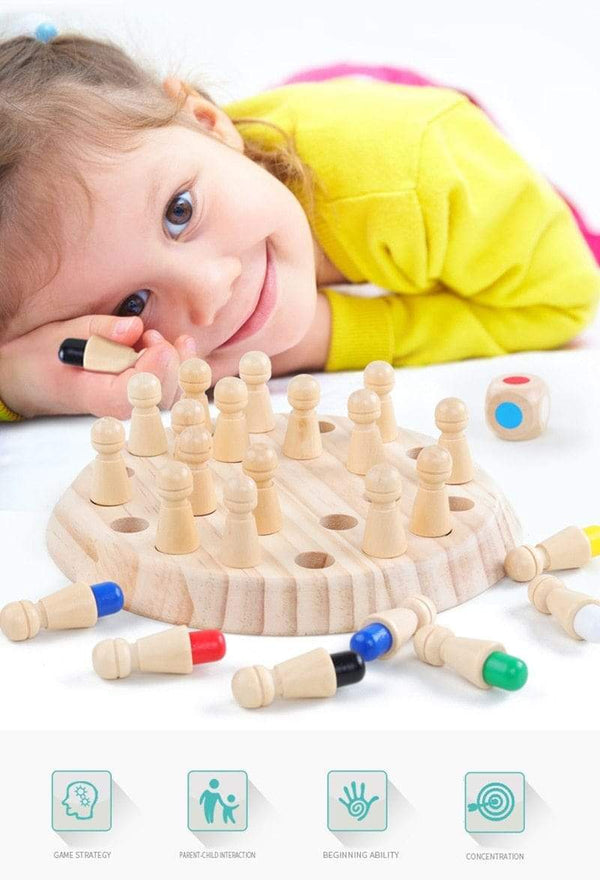 Planet Gates Kids Wooden Toy Puzzles Color Memory Chess Match Game Intellectual Children Party Board Games Baby Educational Learning Toys