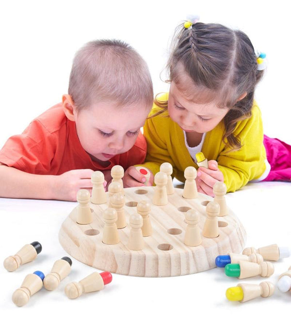 Planet Gates Kids Wooden Toy Puzzles Color Memory Chess Match Game Intellectual Children Party Board Games Baby Educational Learning Toys