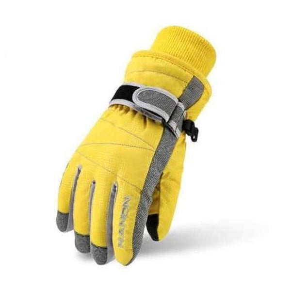 Planet Gates Kids Yellow / S Winter Family Skiing Gloves Windproof Waterproof Thickness Cotton Gloves Sports Ski Snowboard Gloves Adult Children