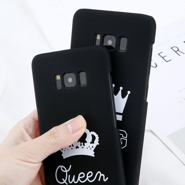 USLION Matte Hard PC Case For Samsung Galaxy S7 Edge S8 S9 Plus KING Queen Crown Letter Cover Phone Cases For Samsung Note 8 - Planet Gates