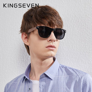 Planet Gates KINGSEVEN New Black Walnut Sunglasses Wood Polarized Sunglasses Men's Glasses Handmade UV400 Protection Eyewear Retro Wooden Box