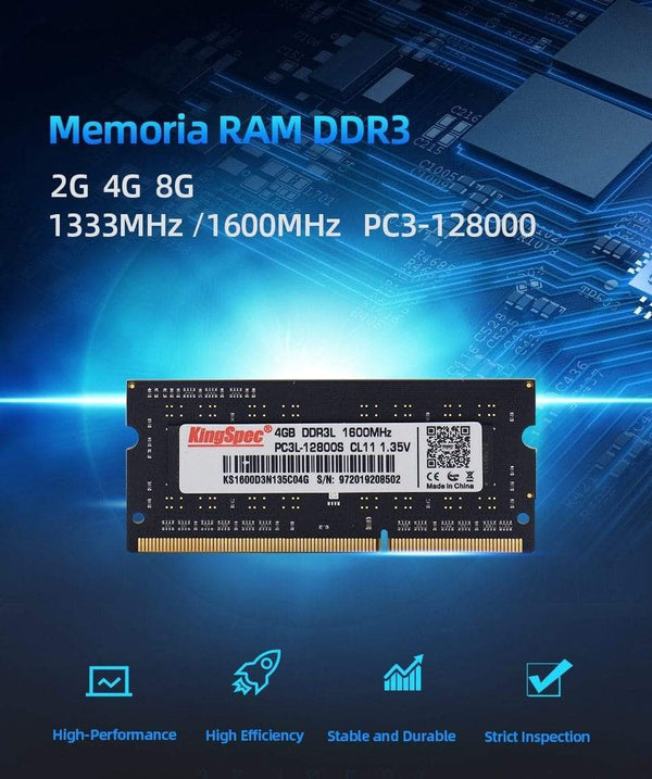 Planet Gates KingSpec ddr3 Memoria  RAM 8GB 4GB 21600mhz Sodimm 204 Pin For Intel Laptop Ddr3L 1.35V  4gb 8gb Notebook Computer accessories