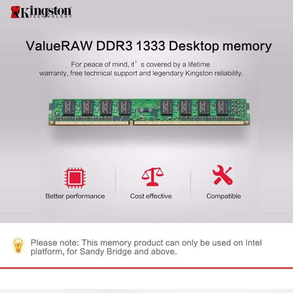 Planet Gates Kingston 8GB DDR 3 1600Mhz Desktop Value Ram KVR16N11/8