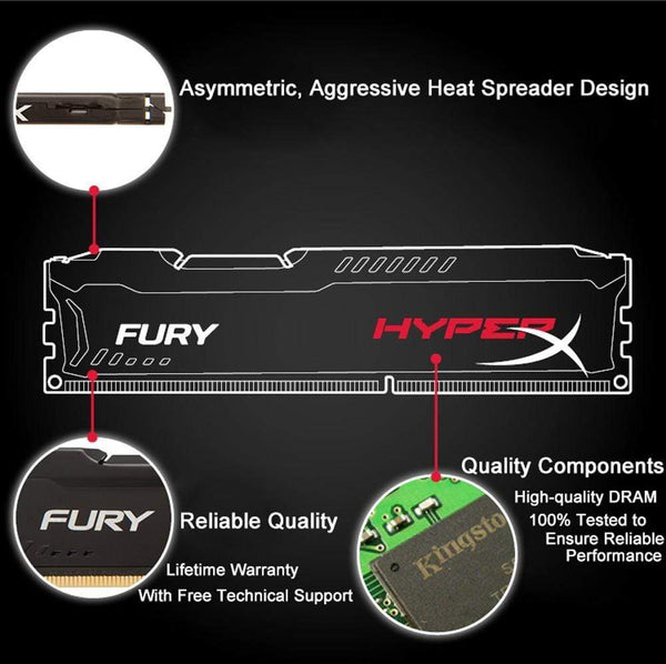 Planet Gates Kingston HyperX FURY 4GB 8GB 512M x 64-Bit DDR3-1866 1600  240-Pin DIMM