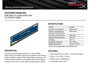 Planet Gates Kingston HyperX ram memory DDR3 8GB 4GB 1600MHz  1866MHz RAM ddr3 8 gb  PC3-12800 desktop memory for gaming DIMM