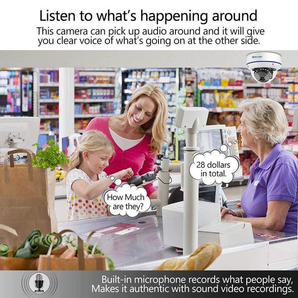 Planet Gates Kit Security Camera System 2.0MP HD Dome CCTV POE Camera IR Night Vision Video Surveillance Set